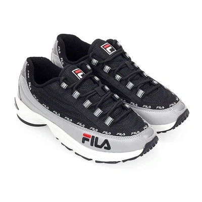 Shop Fila Men's Black Leather Sneakers