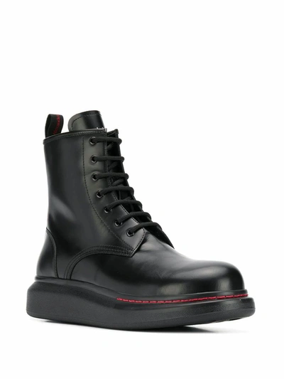 Shop Alexander Mcqueen Men's Black Leather Ankle Boots