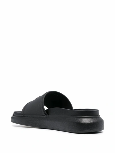 Shop Alexander Mcqueen Men's Black Rubber Sandals