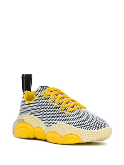Shop Moschino Men's Grey Polyester Sneakers