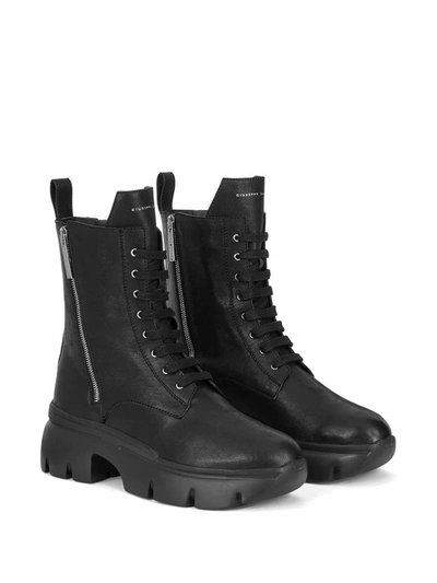 Shop Giuseppe Zanotti Design Men's Black Leather Ankle Boots