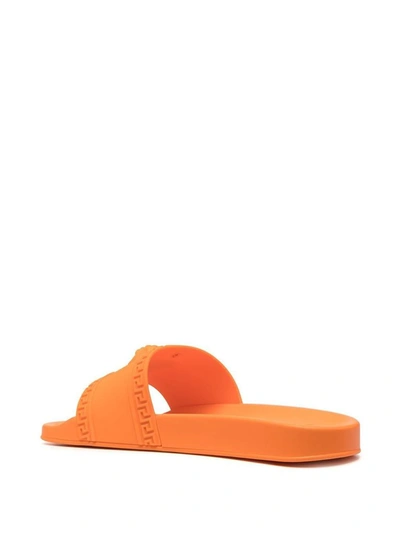 Shop Versace Men's Orange Rubber Sandals