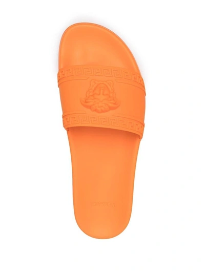Shop Versace Men's Orange Rubber Sandals