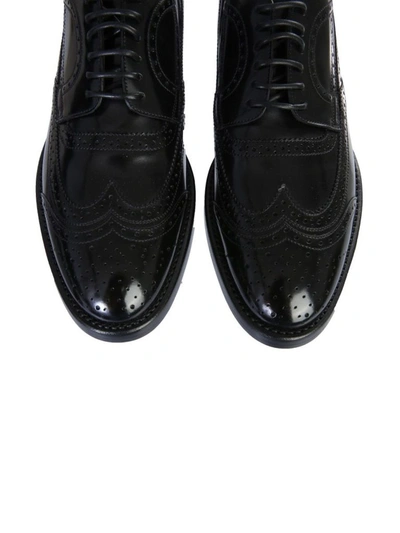 Shop Dolce E Gabbana Men's Black Leather Lace-up Shoes