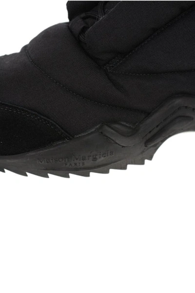 Shop Maison Margiela Men's Black Leather Hi Top Sneakers