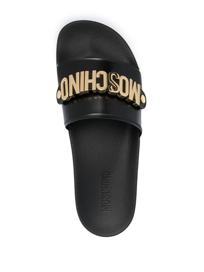 Shop Moschino Men's Black Polyurethane Sandals