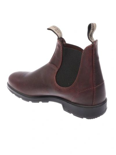 Shop Blundstone Men's Burgundy Leather Ankle Boots