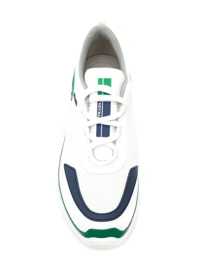 Shop Prada Men's White Fabric Sneakers