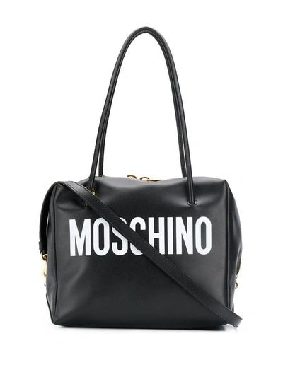 Shop Moschino Women's Black Leather Shoulder Bag