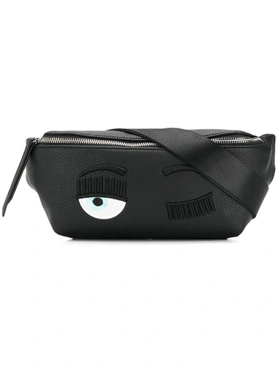 Shop Chiara Ferragni Women's Black Polyester Belt Bag