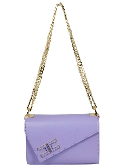 Shop Elisabetta Franchi Women's Purple Fabric Shoulder Bag