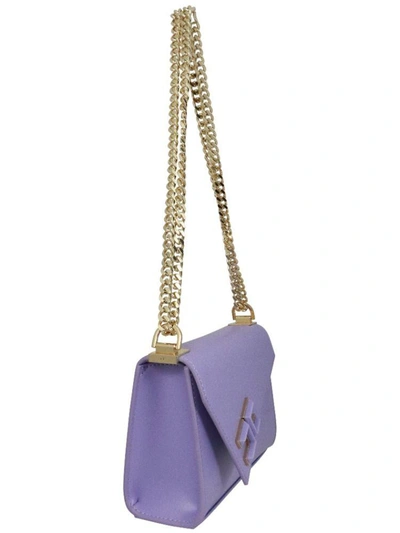 Shop Elisabetta Franchi Women's Purple Fabric Shoulder Bag