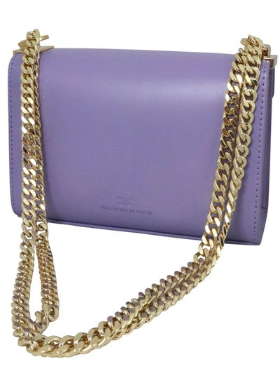 Shop Elisabetta Franchi Women's Purple Fabric Shoulder Bag