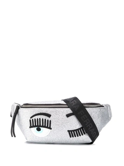 Shop Chiara Ferragni Women's Silver Polyamide Belt Bag