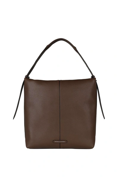 Shop Brunello Cucinelli Women's Brown Leather Shoulder Bag