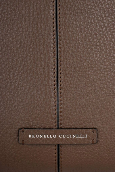Shop Brunello Cucinelli Women's Brown Leather Shoulder Bag