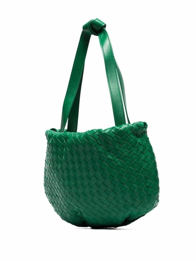 Shop Bottega Veneta Women's Green Leather Shoulder Bag