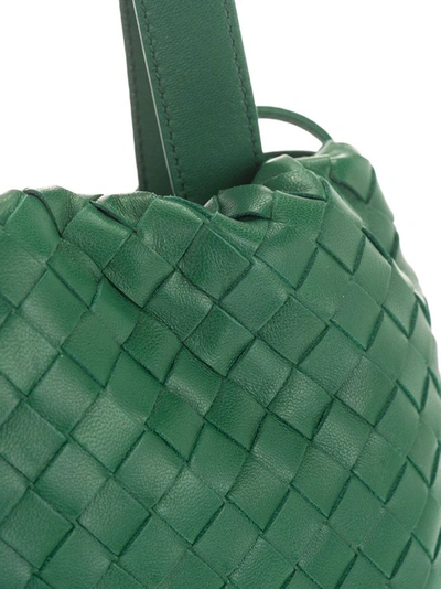 Shop Bottega Veneta Women's Green Leather Shoulder Bag
