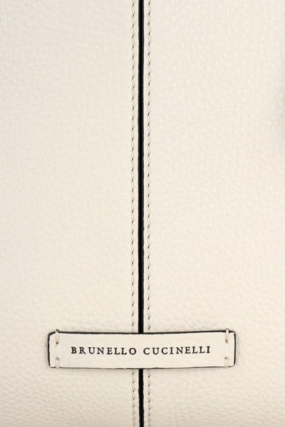 Shop Brunello Cucinelli Women's White Leather Tote