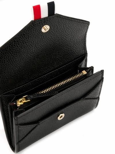 Shop Thom Browne Women's Black Leather Wallet