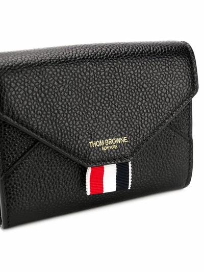 Shop Thom Browne Women's Black Leather Wallet