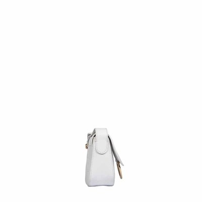 Shop Borbonese Women's White Leather Shoulder Bag