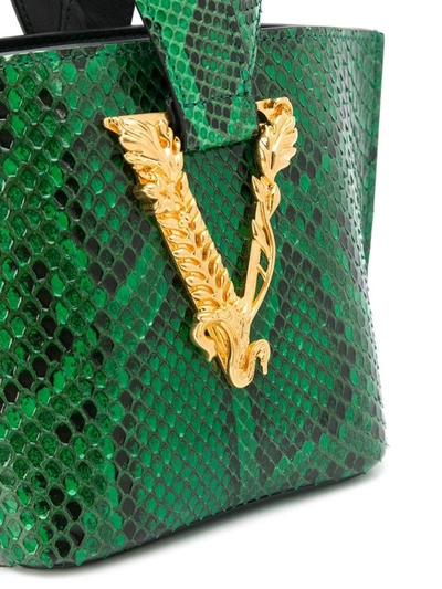 Shop Versace Women's Green Leather Handbag