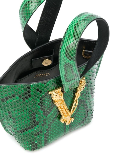 Shop Versace Women's Green Leather Handbag