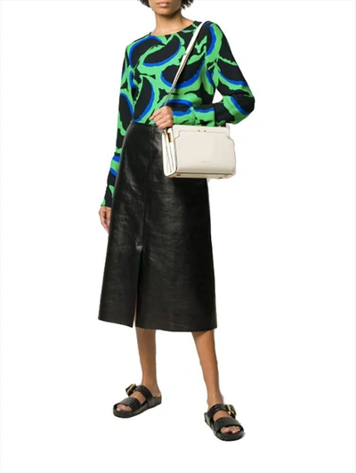 Shop Marni Women's Beige Leather Shoulder Bag