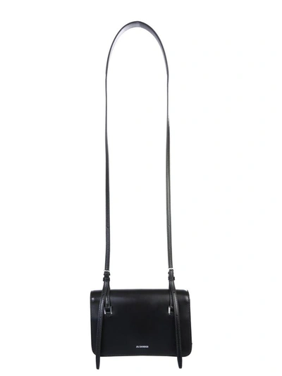 Shop Jil Sander Women's Black Leather Shoulder Bag