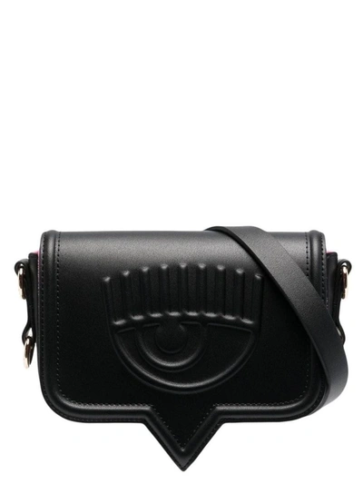 Shop Chiara Ferragni Women's Black Leather Shoulder Bag