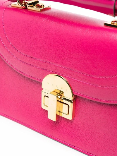 Shop Marni Women's Fuchsia Leather Handbag