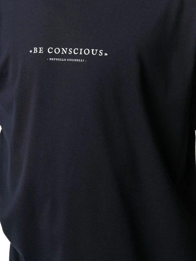 Shop Brunello Cucinelli Men's Blue Cotton T-shirt