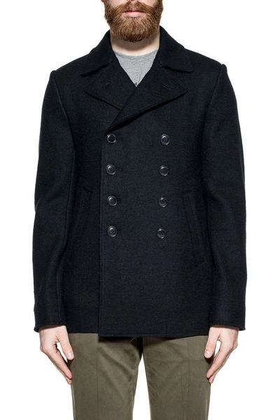 Shop Aspesi Men's Blue Wool Coat