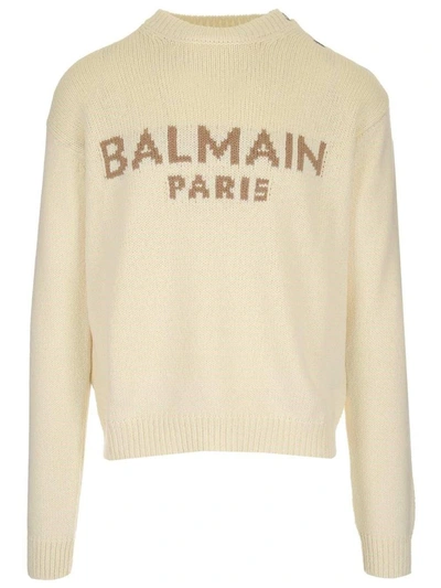 Shop Balmain Men's Beige Sweater
