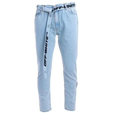 Shop Off-white Men's Blue Cotton Jeans