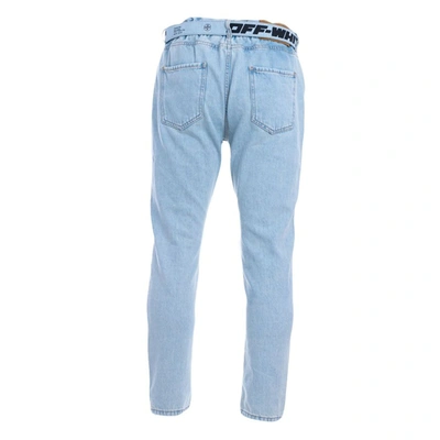 Shop Off-white Men's Blue Cotton Jeans