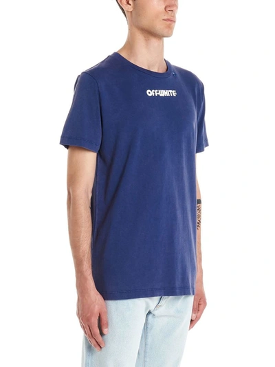 Shop Off-white Men's Blue Cotton T-shirt