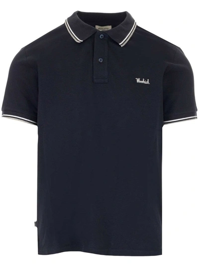 Shop Woolrich Men's Blue Other Materials Polo Shirt