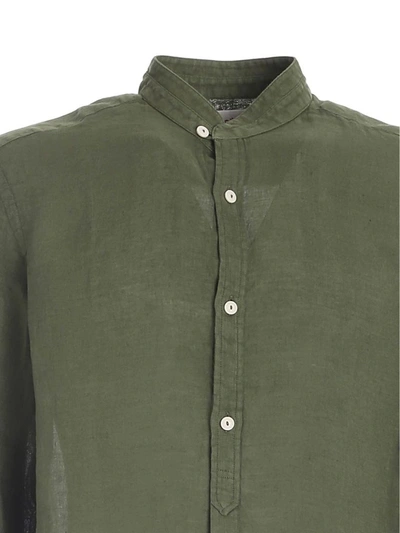 Shop Mc2 Saint Barth Men's Green Linen Shirt