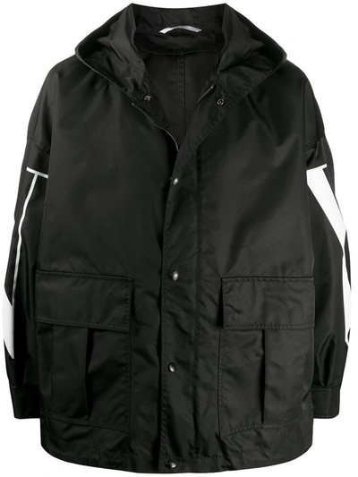 Shop Valentino Men's Black Polyester Coat