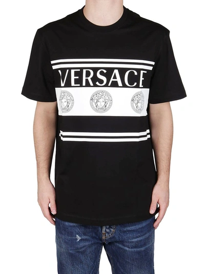Shop Versace Men's Black Cotton T-shirt