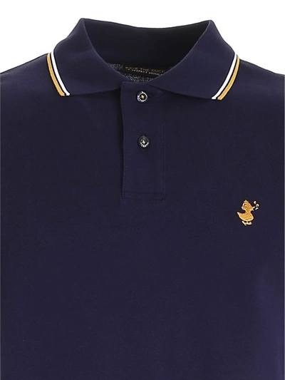 Shop Save The Duck Men's Blue Cotton Polo Shirt