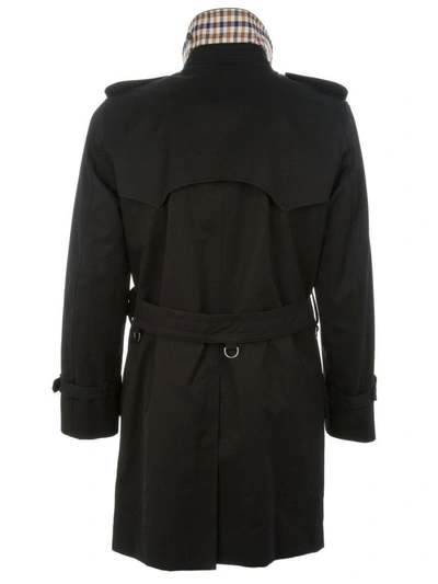 Shop Aquascutum Men's Black Polyester Coat