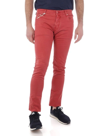 Shop Jacob Cohen Men's Red Cotton Pants