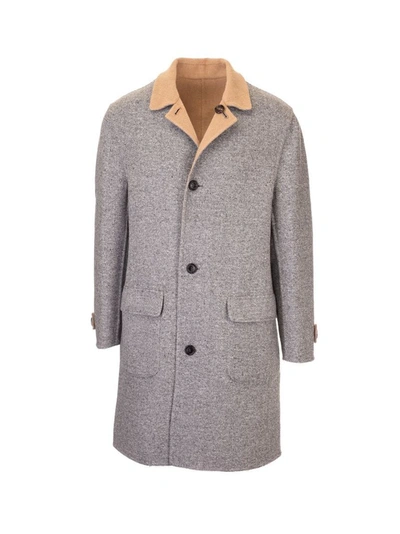 Shop Brunello Cucinelli Men's Grey Wool Coat
