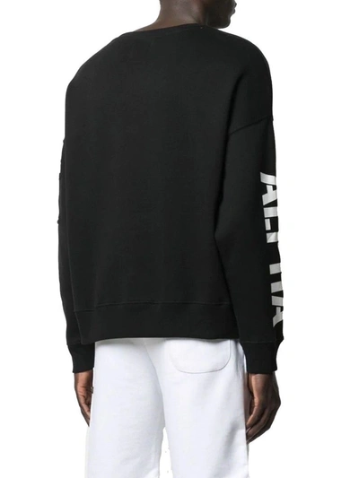 Shop Alpha Industries Men's Black Cotton Sweatshirt