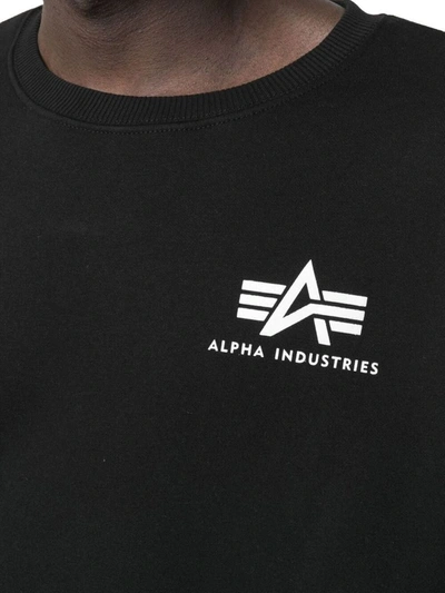 Shop Alpha Industries Men's Black Cotton Sweatshirt