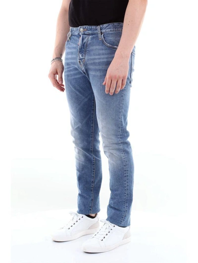 Shop Dsquared2 Men's Blue Leather Pants