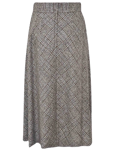 Shop Dolce & Gabbana Tartan Skirt In Grey And Brown